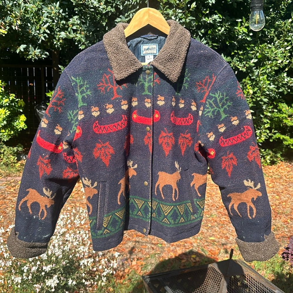 Vintage Pendleton Wool Printed Coat Small